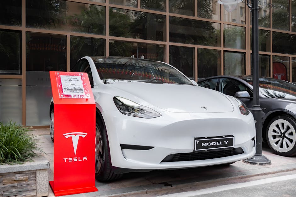 Tesla Model Y parked on a UK home driveway