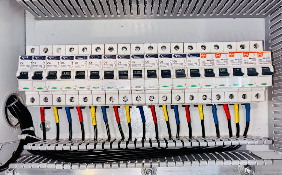 UK consumer unit (fuse box) with MCBs and main switch ready for an EV charger circuit